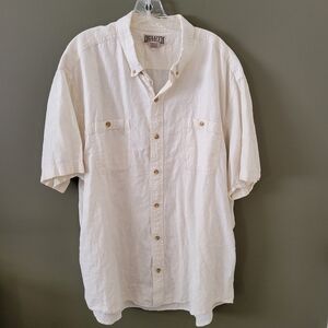 Duluth Trading Co Cream Casual Button Down Shirt